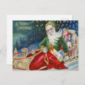 サンタクロースがそりに乗って ポストカード (正面/裏面)
