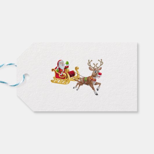 サンタクロースがそりに乗る ギフトタグ (裏面横)