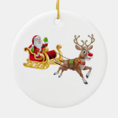 サンタクロースがそりに乗る セラミックオーナメント (裏面)