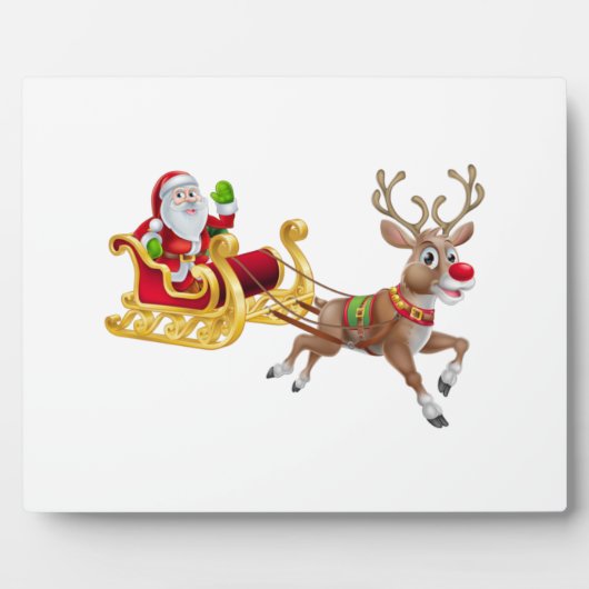 サンタクロースがそりに乗る フォトプラーク (正面)