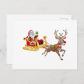 サンタクロースがそりに乗る ポストカード (正面/裏面)