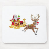 サンタクロースがそりに乗る マウスパッド (正面)