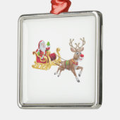 サンタクロースがそりに乗る メタルオーナメント (左)