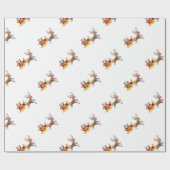 サンタクロースがそりに乗る ラッピングペーパー (フラット)