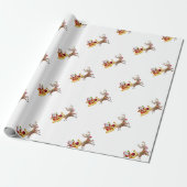 サンタクロースがそりに乗る ラッピングペーパー (アンロールド)