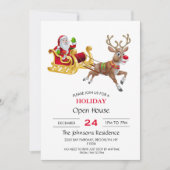 サンタクロースがそりに乗る 招待状 (正面)