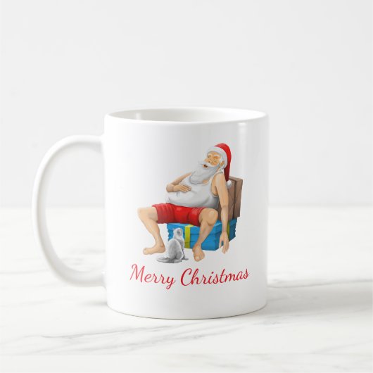 サンタクロースがちょっと昼寝中 コーヒーマグカップ (左)