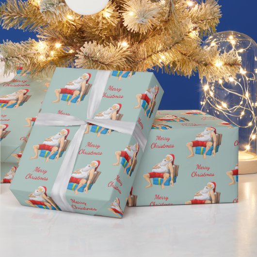 サンタクロースがちょっと昼寝中 ラッピングペーパー (クリスマス)