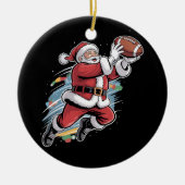 サンタクロースがアメリカンフットボールをプレイするクリスマス , セラミックオーナメント (正面)