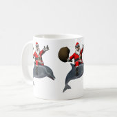サンタクロースがイルカに乗る コーヒーマグカップ (正面左)