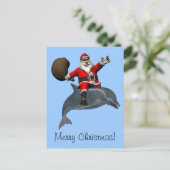 サンタクロースがイルカに乗る シーズンポストカード (スタンド正面)