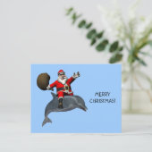 サンタクロースがイルカに乗る シーズンポストカード (スタンド正面)