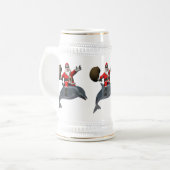 サンタクロースがイルカに乗る ビールジョッキ (正面左)