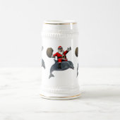 サンタクロースがイルカに乗る ビールジョッキ (中央)