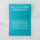 サンタクロースがカレッジレーンでクリスマスカードを閉じる シーズンカード (内部)