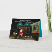 サンタクロースがカレッジレーンでクリスマスカードを閉じる シーズンカード (正面)