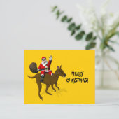 サンタクロースがカンガルーに乗る シーズンポストカード (スタンド正面)