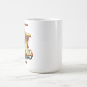 サンタクロースがギフトのバッグで自分のリストをレビュー コーヒーマグカップ (中央)