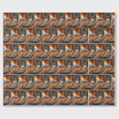 サンタクロースがクッキーを取る ラッピングペーパー (フラット)