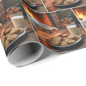 サンタクロースがクッキーを取る ラッピングペーパー (ロールコーナー)