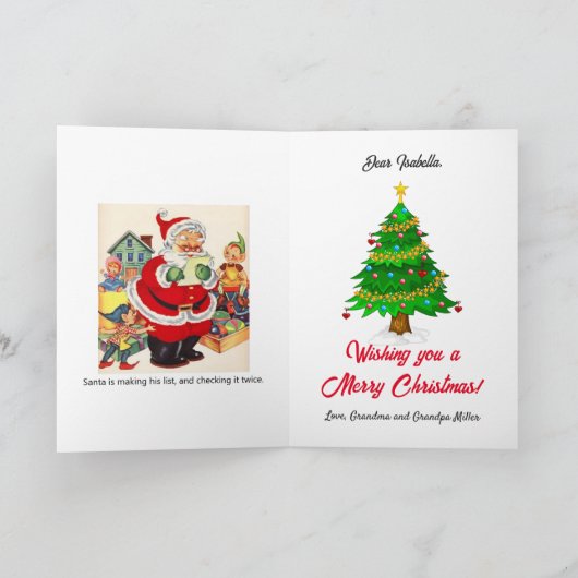 サンタクロースがクリスマスをパーソナライズ シーズンカード (内部)