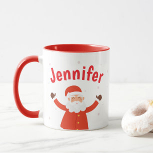 サンタクロースがクリスマスコーヒーマグをパーソナライズ マグカップ