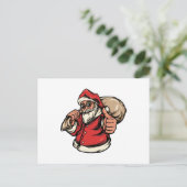 サンタクロースがクリスマスプレゼントをコスチューム ポストカード (スタンド正面)