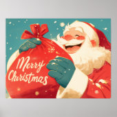 サンタクロースがクリスマスプレゼントを用意 ポスター (正面)