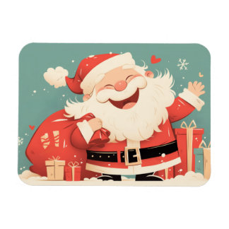 サンタクロースがクリスマスプレゼントを用意 マグネット