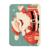 サンタクロースがクリスマスプレゼントを用意 マグネット (縦)