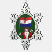 サンタクロースがクロアチアを訪問 スノーフレークピューターオーナメント (右)