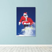 サンタクロースがコルニースから飛び降りた キャンバスプリント (インサイチュ (ウッドフロア))