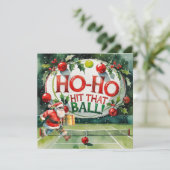 サンタクロースがコートに着いたテニスクリスマス シーズンカード (スタンド正面)