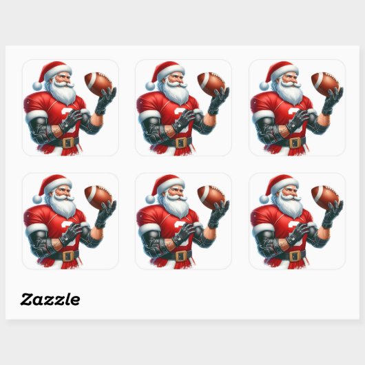 サンタクロースがサッカーの試合の準備 スクエアシール (シート)