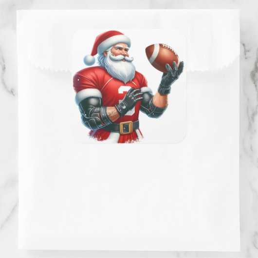 サンタクロースがサッカーの試合の準備 スクエアシール (バッグ)