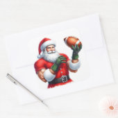 サンタクロースがスタイルで遊サッカーの準備に スクエアシール (封筒)