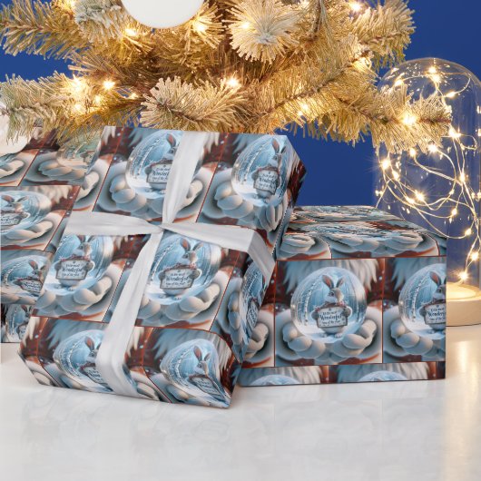 サンタクロースがスノードームを持っている ラッピングペーパー (クリスマス)