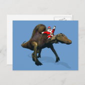 サンタクロースがスピノサウルスに乗り込む シーズンポストカード (正面/裏面)