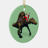 サンタクロースがスピノサウルスに乗り込む セラミックオーナメント (右)
