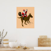 サンタクロースがチャガロに乗る ポスター (キッチン)