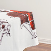 サンタクロースがトナカイに乗るクリスマス テーブルクロス (インサイチュ)