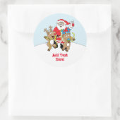 サンタクロースがパーソナライズしたクリスマスラウンドステッカー ラウンドシール (バッグ)