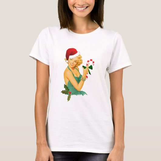 サンタクロースがピンと留まる Tシャツ (正面)