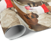 サンタクロースがプレゼントを手に個人的な写真 ラッピングペーパー (ロールコーナー)