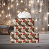 サンタクロースがプレゼントを手に個人的な写真 ラッピングペーパー