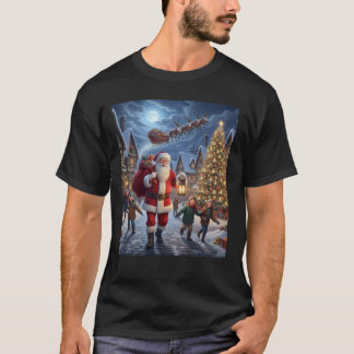 サンタクロースがプレゼントを贈っています Tシャツ