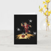 サンタクロースがボウリング - あなたのボウリングのためのクリスマスギフト カード (黄色い花)