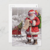 サンタクロースがリストを2回確認 シーズンポストカード (正面/裏面)