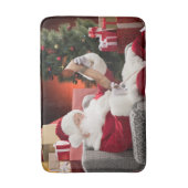 サンタクロースがリストバスマットをチェック バスマット (正面縦)