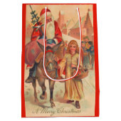 サンタクロースがロバに乗ってメリークリスマス ミディアムペーパーバッグ (裏面)